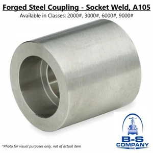 Forged Steel COUPLING 1/2" Socket Weld A105 3000# 3M (Lot of 5) - Picture 1 of 3
