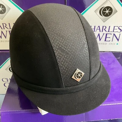 Casco Charles Owen V8 negro y plateado - talla 6 5/8 - NUEVO en caja/bolsa Foto 1 de 4
