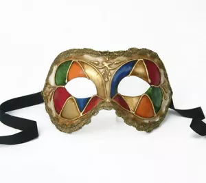 Harlequin Colors Ballroom Party Eye Mask for Venetian Masquerade Mardi Gras - Picture 1 of 1