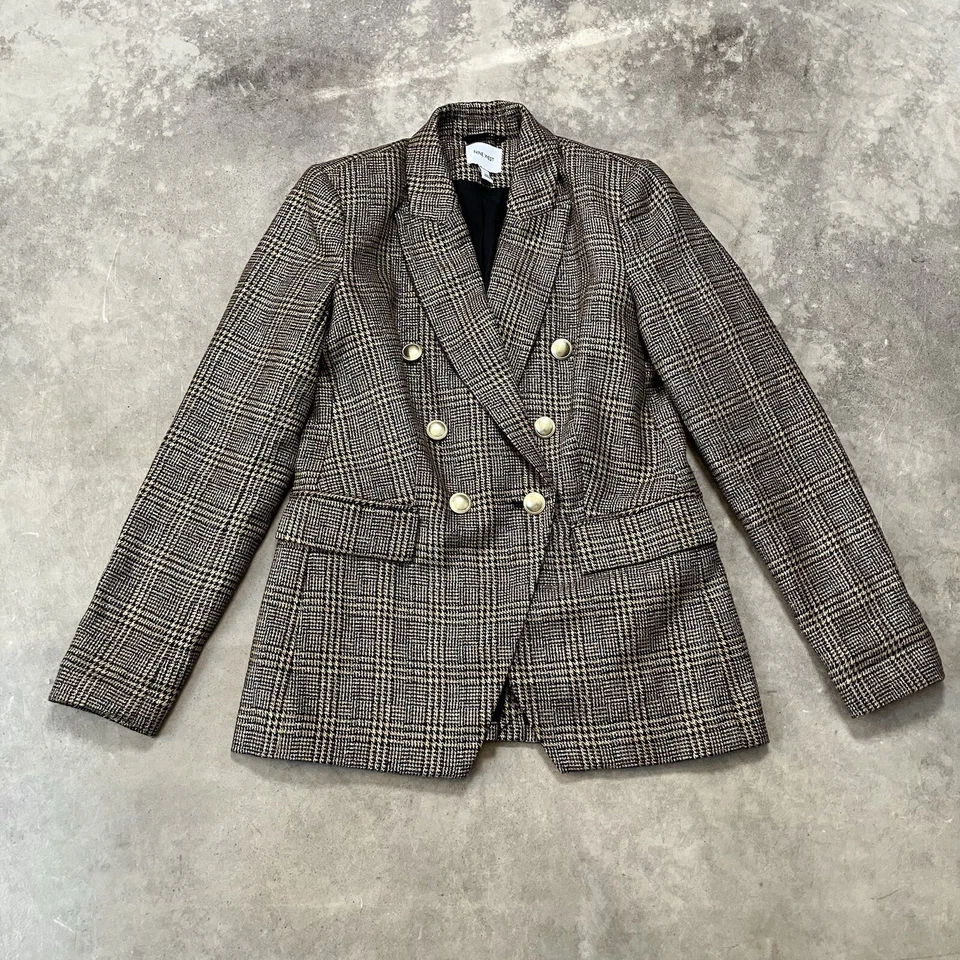 Blazer Nine West Mujer XS Marrón Dorado Doble Pecho Metálico Academia Oficina Foto 1 de 4