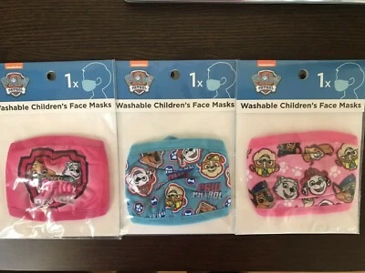 Paw Patrol Washable Kids Face Mask( 3) Girls and Boys New Never Been Open - Image 1 of 4