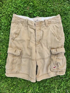 Hollister California Cargo Shorts Mens 32 Button Fly Distressed Beige  - Picture 1 of 8