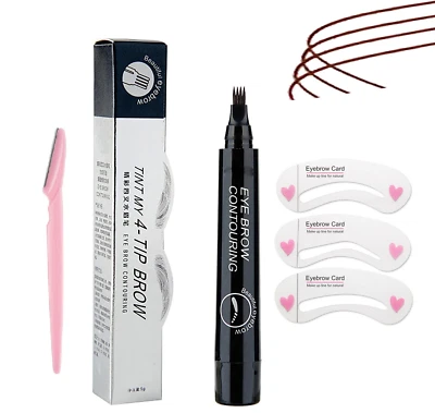 SUAKE Eyebrow pencil 3D liquid Ink Pen waterproof 4 fork pencil brow Microblading SET
