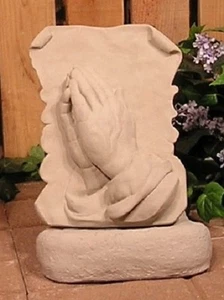 8101 Religious Praying Hands Plaque Latex Rubber Fiberglass Mold Concrete - Foto 1 di 2