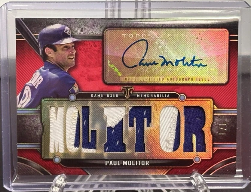 Paul Molitor 2024 Topps Triple Threads Auto Relic Card 1/1 TTAR-MOL1 - Image 1 of 2