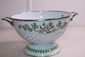 Portmeirion Botanic Garden Enamel Colander/ Strainer~ Rosa Canna Dog Rose ~11" - Picture 1 of 11