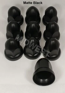 American Force 33mm MATTE Black Lug Nut Covers Pack of 10 New - Picture 1 of 7