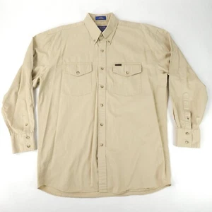 Vintage Pendleton Shirt Adult Mens Medium Khaki Tan Safari Hunting Outdoors - Picture 1 of 7