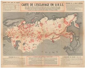 1951 Persuasive Map of Soviet Gulag System 'Carte de l'Esclavage en U.R.S.S.' - Picture 1 of 1