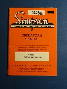 Original Simpson Model 464 Digital Multimeter Operator's Manual - Picture 1 of 2