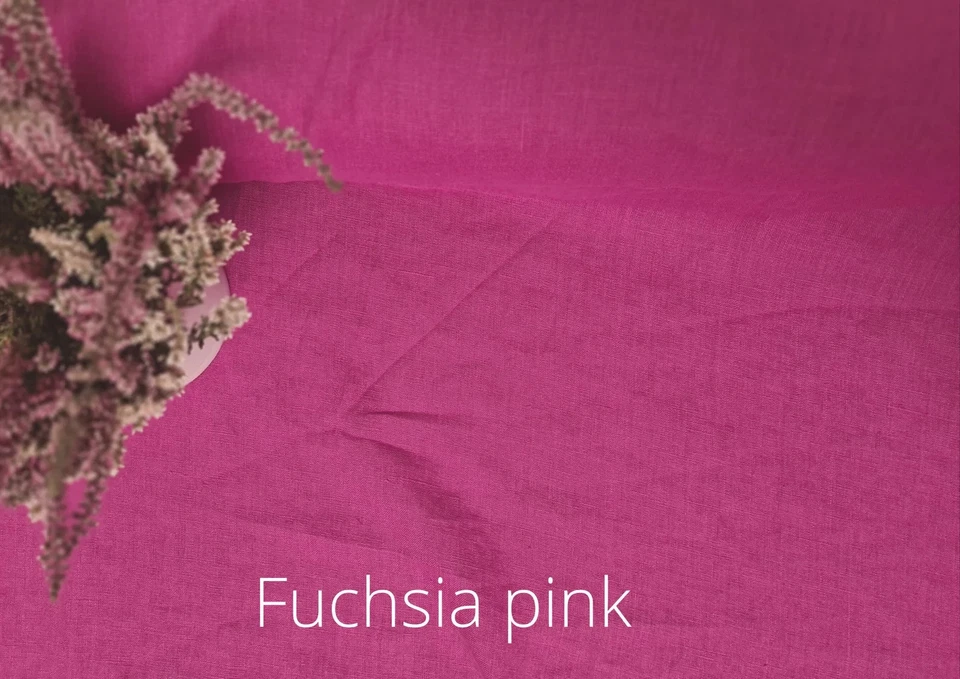 Fuchsia Pink Linen Fabric by the Yard – Sewing, Home Decor, Apparel & Crafts - Image 1 of 4
