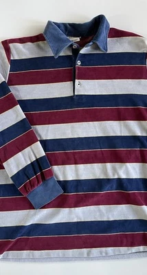 XL Vintage 70’s/80’s Grand Slam Munsingwear Long Sleeve Velour Striped Shirt - Image 1 of 4