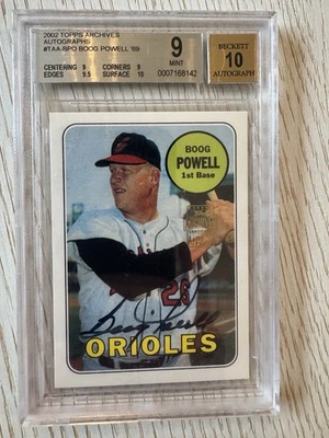 Boog Powell 2002 Topps Archives On Card AUTOGRAPH # 15 GRADED BGS 9, 10 Auto - Image 1 of 2
