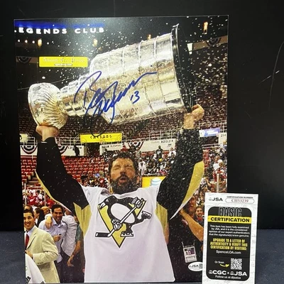 Bill Guerin  Signed Stanley Cup 11x14 Photo Autographed Pittsburgh Penguins JSA - Image 1 of 3