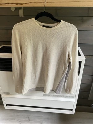 Suéter Pullover RAG & BONE Para Hombre Tejido Lana Waffle Beige Marfil Talla Pequeña Foto 1 de 4