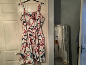 BNWT M & S Collection Ladies Summer Dress IVORY MIX SIZE 20 REG - Picture 1 of 6