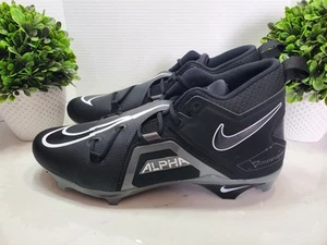 Botines de fútbol Nike Alpha Menace Pro 3 Mid negros/blancos CT6649-001 para hombre 15🏈NUEVOS - Imagen 1 de 7