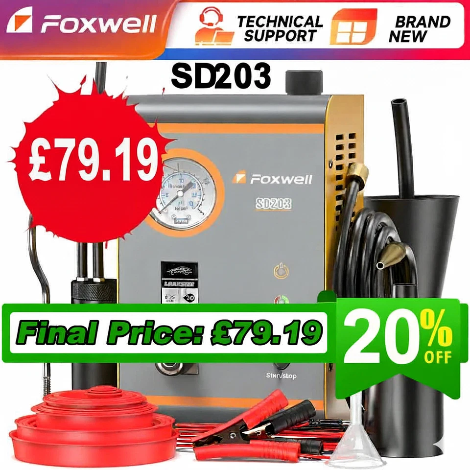 FOXWELL SD203 Car Smoke Machine Vacuum Leak Detection Tester Leak Detector