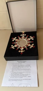 NEU Fotorahmen Rot & Klar Strass Silber Platte 5" Box & Anleitung - Bild 1 von 7