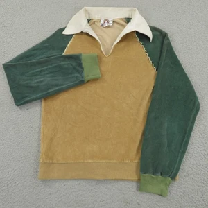 Camisa DE COLECCIÓN AÑOS 70 Hombre Mediana 19x23 Sábados California Terciopelo Tono Tierra - Imagen 1 de 12