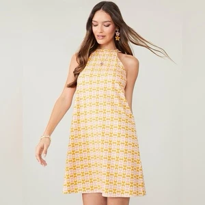 Spartina 449 Gabbi Neckholder Kleid Ollie Geo Small Retro Baumwolle Jersey Damen XXL - Bild 1 von 12