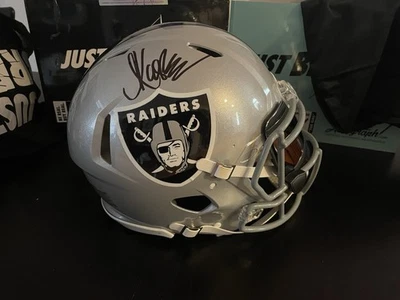 Casco auténtico tamaño completo firmado por Marcus Allen de los Raiders Foto 1 de 4