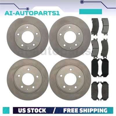 For Ford Probe 1993 1994 1995 1996 1997 Front Rear Brake Rotors + Brake Pads Kit - Image 1 of 4