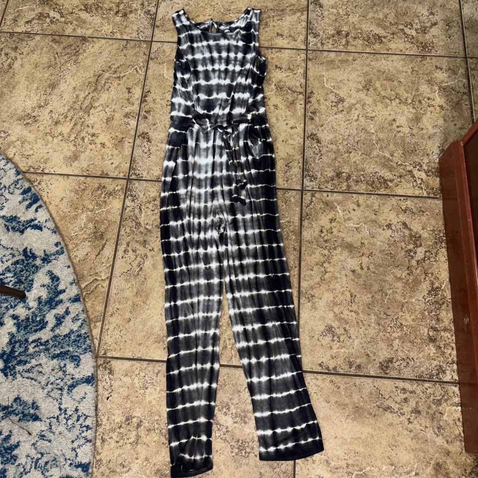 Art class Girls Vertical Striped Jumpsuit  Knotted Bow In Navy/White size12 - Image 1 of 4