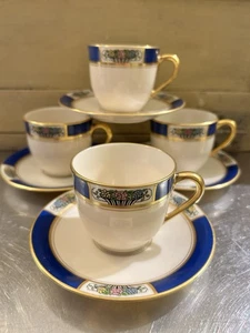 Vintage Tiffany & Co Lenox Coffee Cup Saucers Set Of 4 - Picture 1 of 7