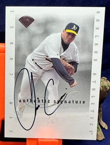 JIM CORSI 96 LEAF SIGNATURE SERIES AUTOGRAPH AUTO RED SOX OAKLAND ATHLETICS RIP - Picture 1 of 2