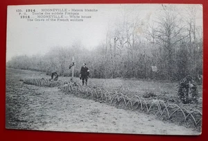 Unposted B&W WWI Postcard - Grave of French Soldiers, Mogneville #24 - Foto 1 di 2