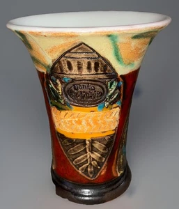 Elegante DANKO- Bulgaria Vaso de Cerámica Hecho a Mano Multicolor Firmado Usado en Excelente Condición - Imagen 1 de 7