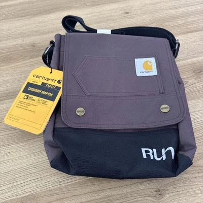 Carhartt Crossbody Snap Bag Purse Brownish Purple Strap NWT W/ Run Logo - Image 1 of 4