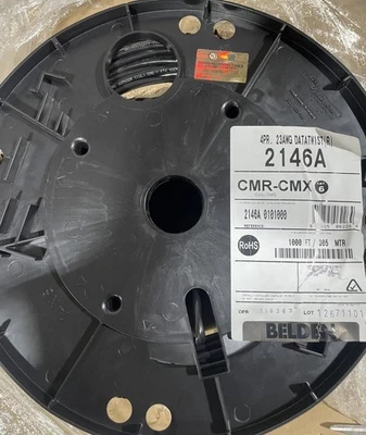 Belden 2146A 0101000 Cat 6 interior/exterior, U/UTP 4-Pr, 23awg, 8C, negro 1.000 ft Foto 1 de 4