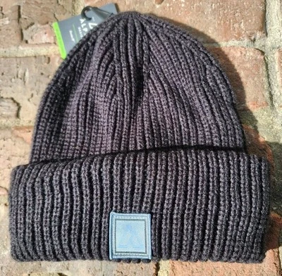 Alpine Design CHUNKY LOGO Double Cuff Winter Cap Beanie, Men’s, Black, NEW!! - Image 1 of 4