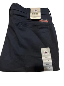 Bulwark FR PEW2NV1 Men’s Navy Blue Work Pants Size 34x30 Flame Resistant - Picture 1 of 6