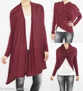 DIESEL Women's Fashion  T- STAR - A  Zip Drape Cardigan Jacket Sweater Top  Red - Picture 1 of 1