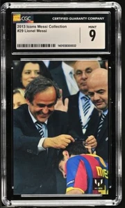 2013 Icons Official Messi Card Limited - Lionel Messi, Michel Platini CGC 9 - Picture 1 of 2