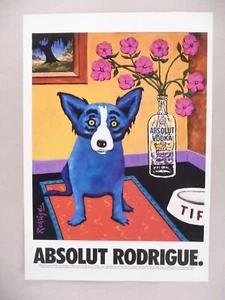 Absolut Vodka MAGAZINE AD - 1996 ~~ Absolut Rodrigue ~~ blue dog - Picture 1 of 1