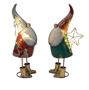 Wichtel mit LED-Licht sort. 63cm Deko Figur aus Metall Winterzeit formano - Bild 1 von 3