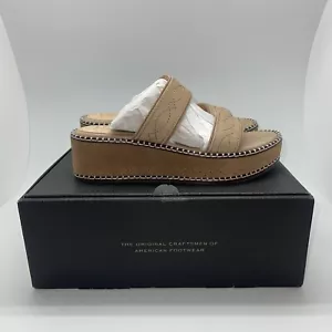 Frye Sandals Womens 6.5M Joy Woodstock 2 Band Platform Natural/Almond New W/ Box - Picture 1 of 9
