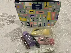 NEW Clinique Skincare Makeup 8 Pcs Deluxe Sample Size Gift Set Kate Spades Bag - Picture 1 of 6
