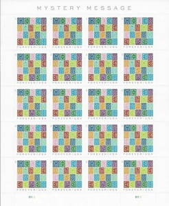 1 SHEET #5614 FOREVER MYSTERY MESSAGE. BIN $16.99. - Picture 1 of 1