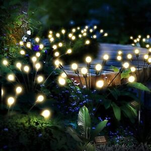 Outdoor Solar Firefly Lights Garden Lawn Waterproof Landscape Lamp Swaying Fairy