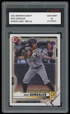 NICK GONZALES 2021 BOWMAN DRAFT Topps 1ST GRADED 10 ROOKIE CARD #BD-16 PIRATES