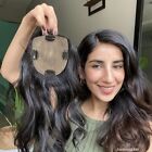 Silk Skin Base Virgin Human Hair Toppe With 4 Clips  Toupee Wavy Fine Hairpiece