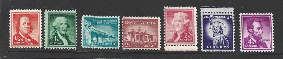 US STAMPS 1031A   1036 PART SET Liberty Issue 7 STAMPS MINT NH OG FREE SHIP - Image 1 of 1