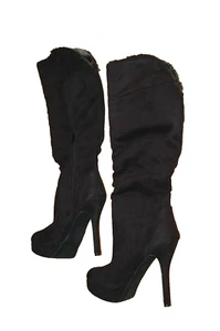 Rue 21 Ect! Ladies Knee High Boots Size L 8/9 Sexy Comfortable Black Zip Up Half - Picture 1 of 11