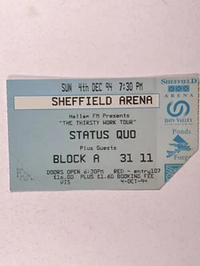 Status Quo Ticket Francis Rossi Thirsty Work Tour Sheffield Arena December 1994 - Picture 1 of 12