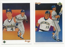 Upper Deck Checklist Cards Milwaukee Brewers 1989 Paul Molitor 1990 Robin Yount